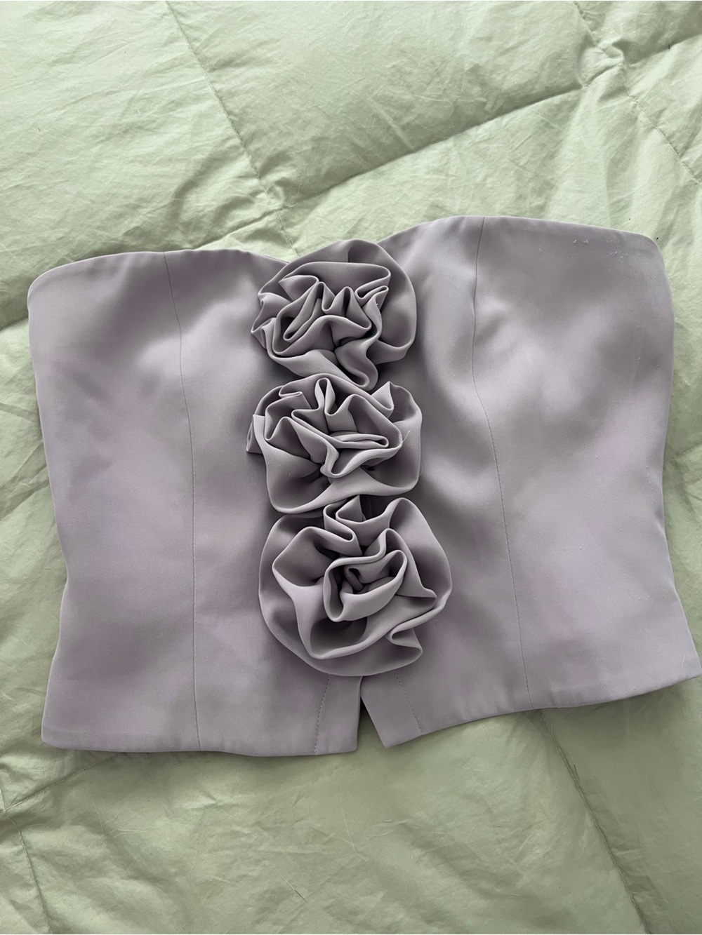 Endless Rose Lilac Smocked Bustier Top - Lavender M